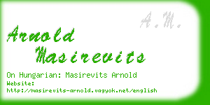 arnold masirevits business card